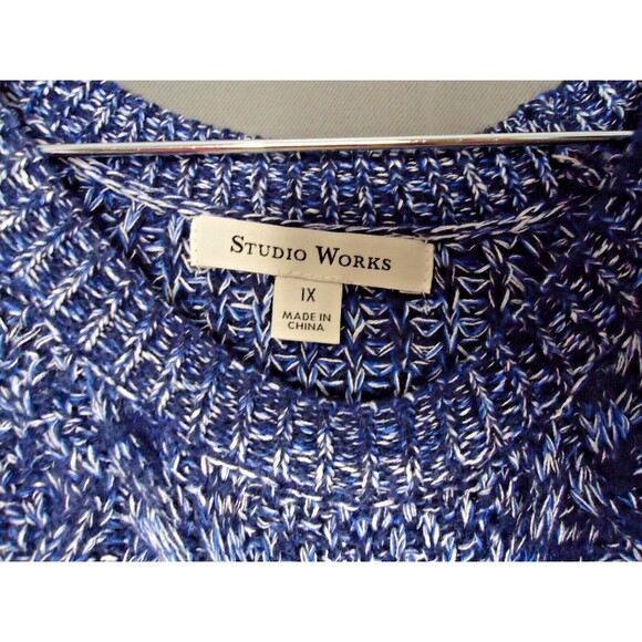Studio Works Knit Long Sleeve Sweater Color Denim Marble (Blues) Womens Size 1X - Picture 3 of 11
